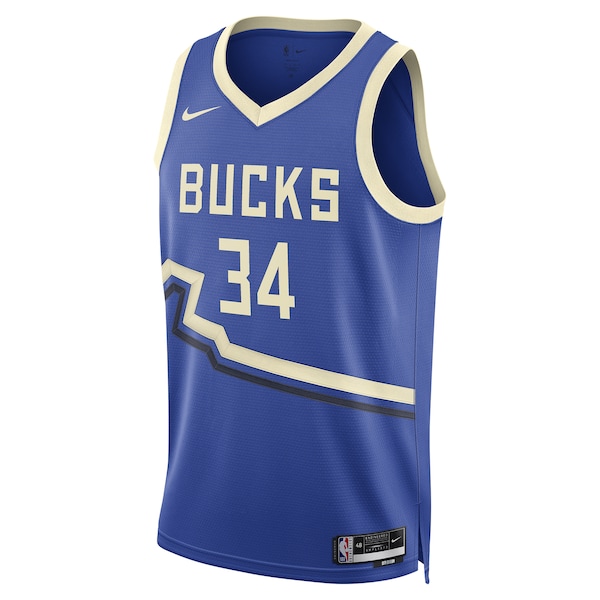 Giannis Antetokounmpo Milwaukee Bucks Nike Unisex 2024/25 Swingman Player Jersey - City Edition - Royal