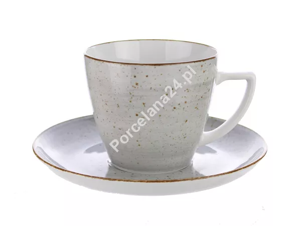 Filiżanka ze spodkiem 0,35 L / 17,5 cm Lubiana - Beata / Dorota 6630Z SIWY GIFT BOX