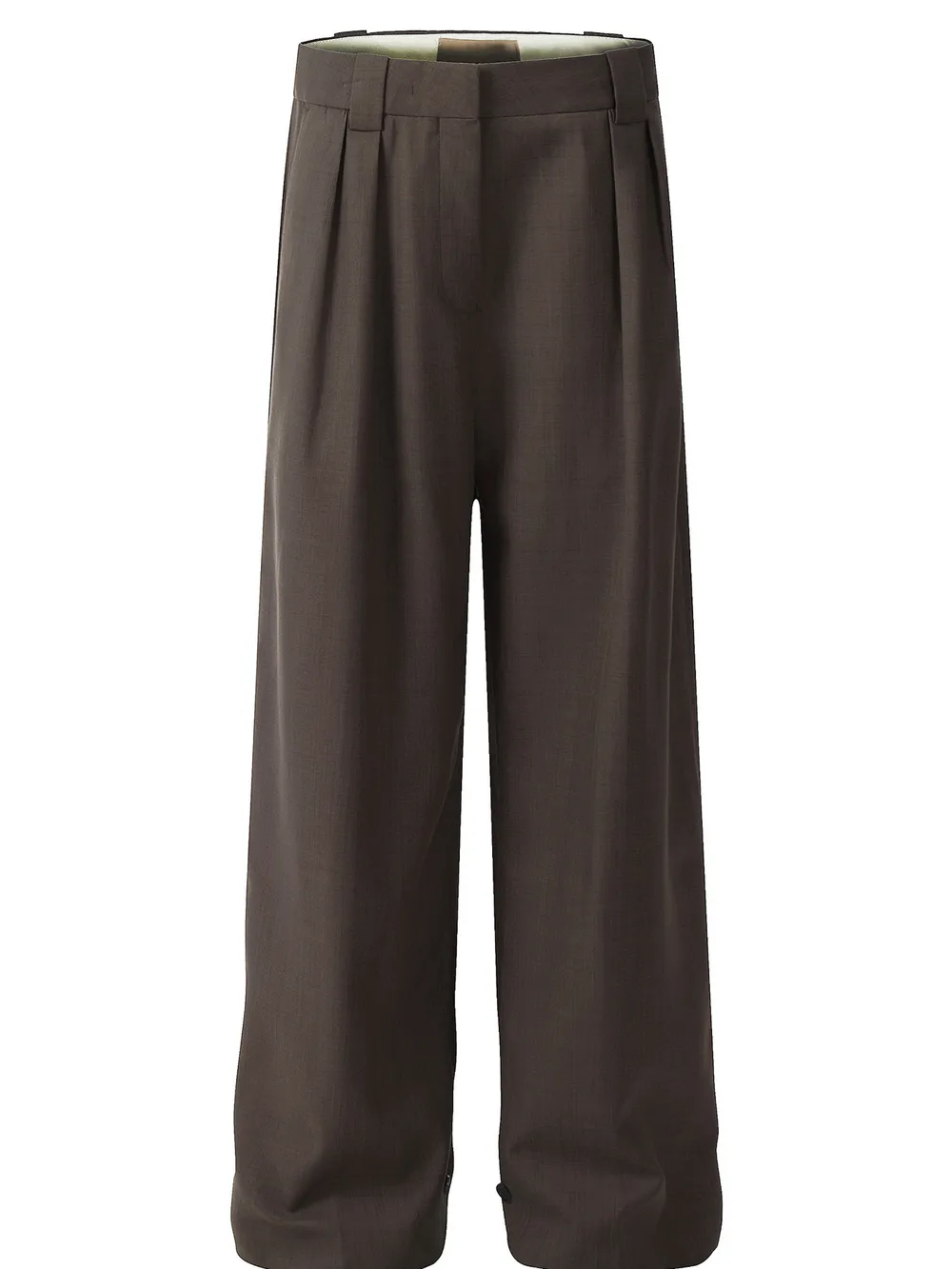 Men's High-Waisted Wide Leg Pleated Trousers