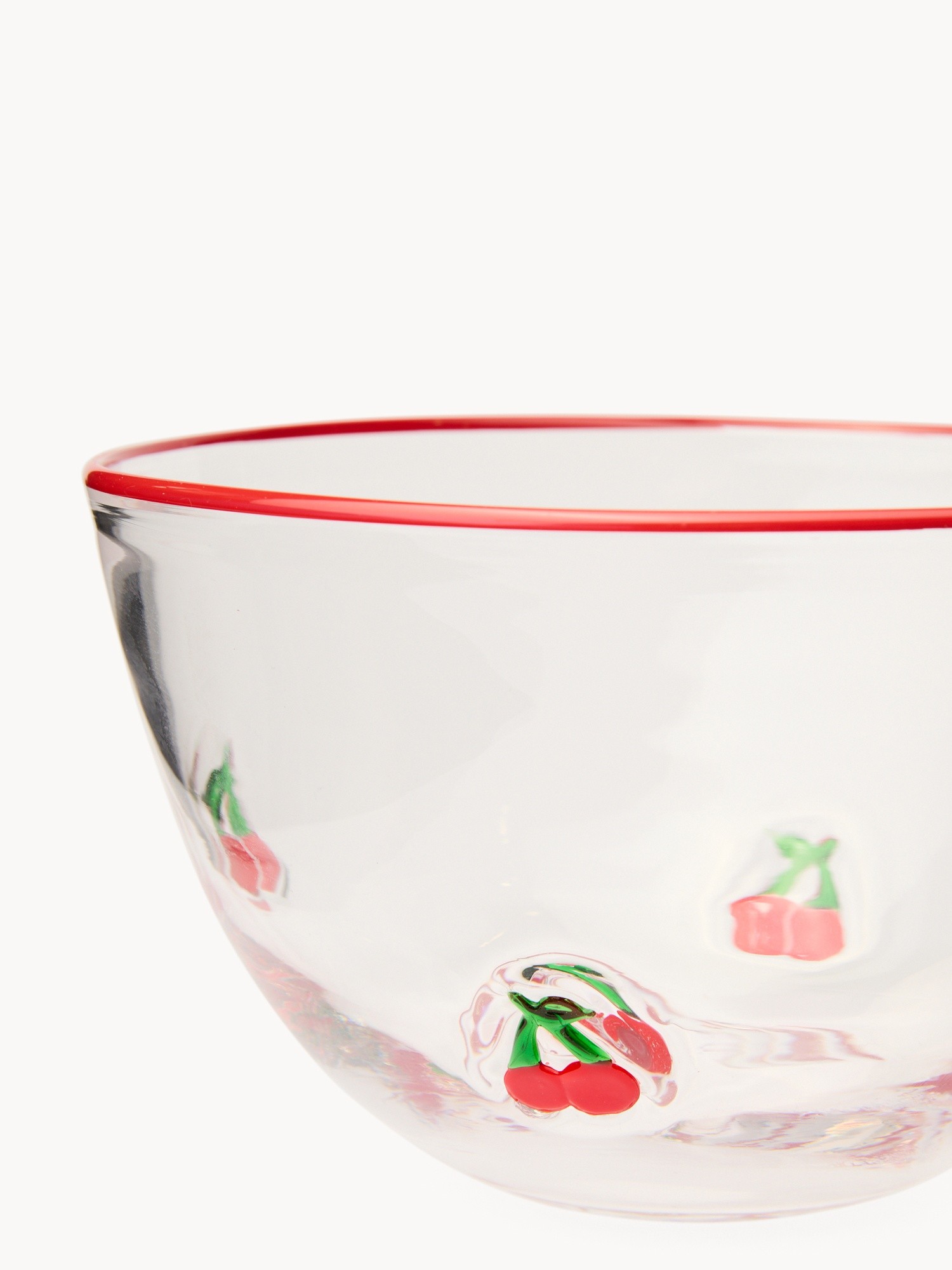 Insalatiera in vetro motivo ciliegie - Prezzo di lancio
