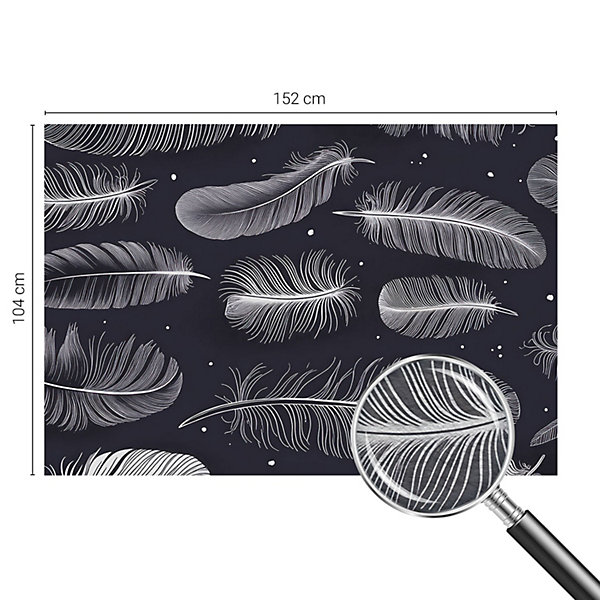 Papier Peint Adhésif Tulup 152x104 cm Plumes subtiles Pour La Chambre, Salon, Bureau