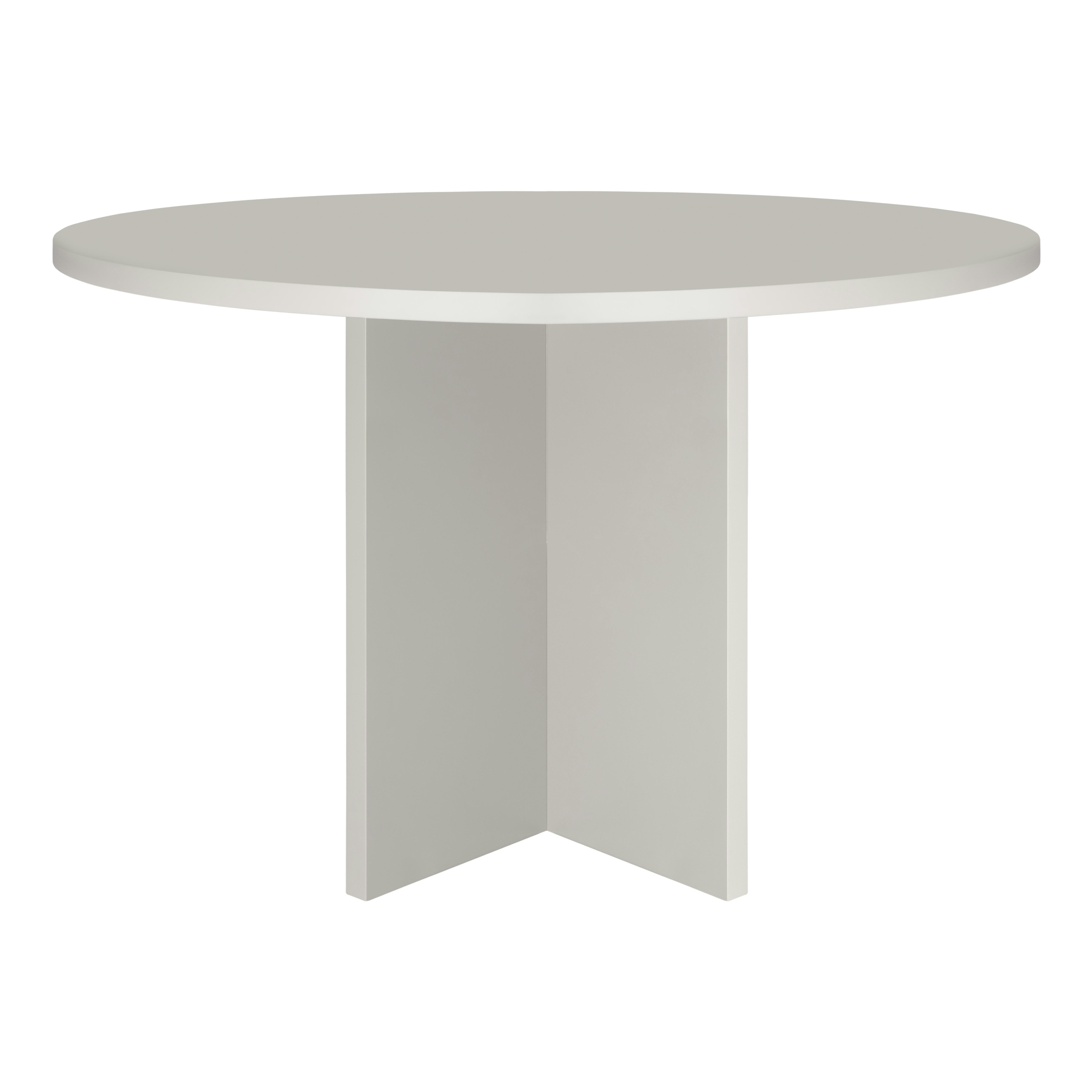 BLOCKIE-MATILDA - Table à manger ronde laquée en MDF de 3cm Taupe 120cm