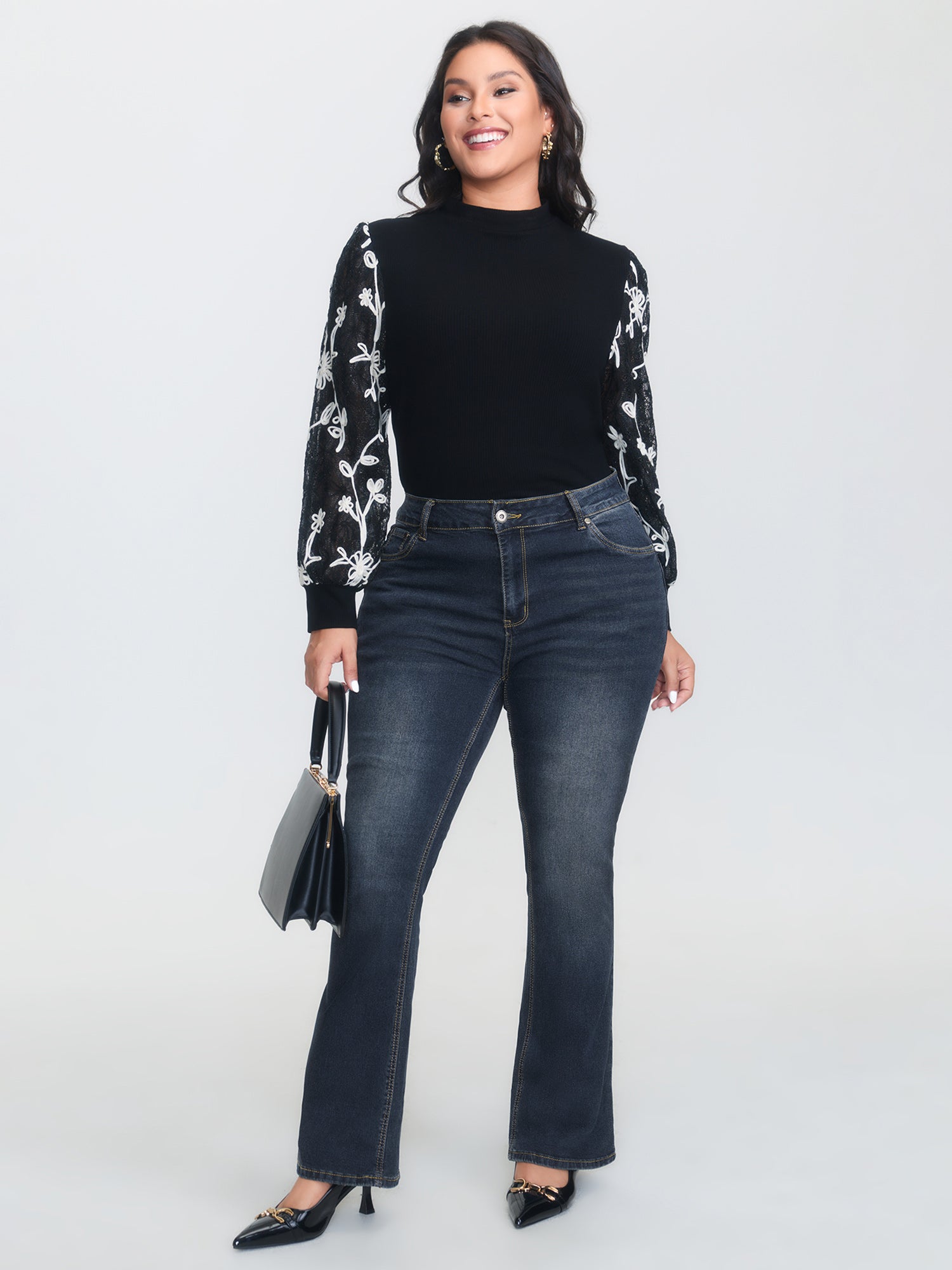 Bootcut Very Stretchy Mid Rise Medium Wash Sculpt Waist Jeans