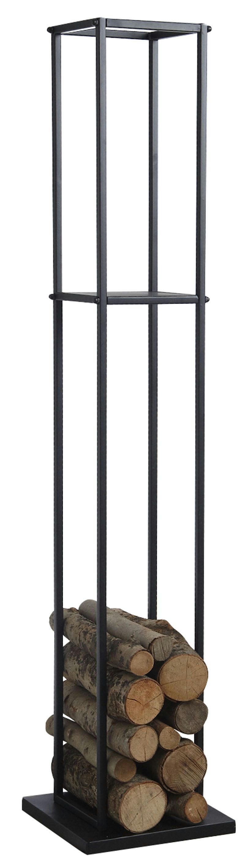 - Grand rack à bûches en métal noir