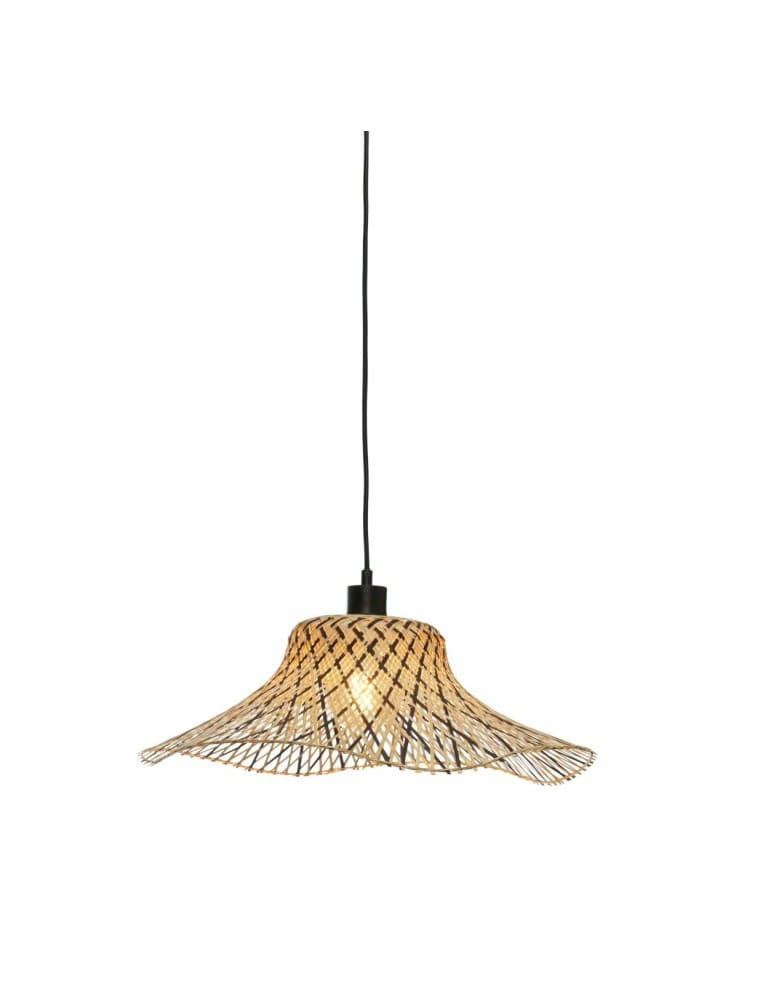 IBIZA - Suspension bambou  naturel/noir, h. 20cm