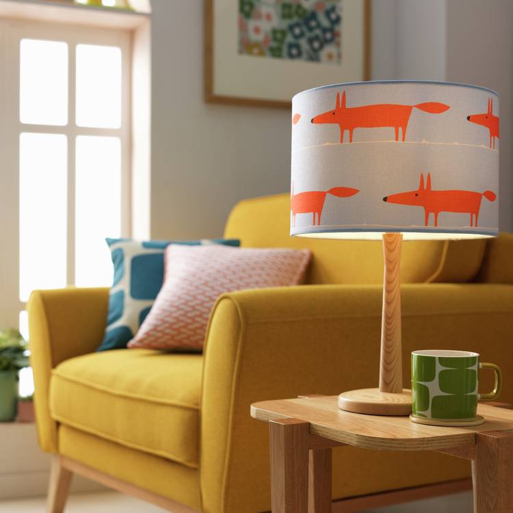 Habitat x Scion Blue Mr Fox Lampshade - 30cm