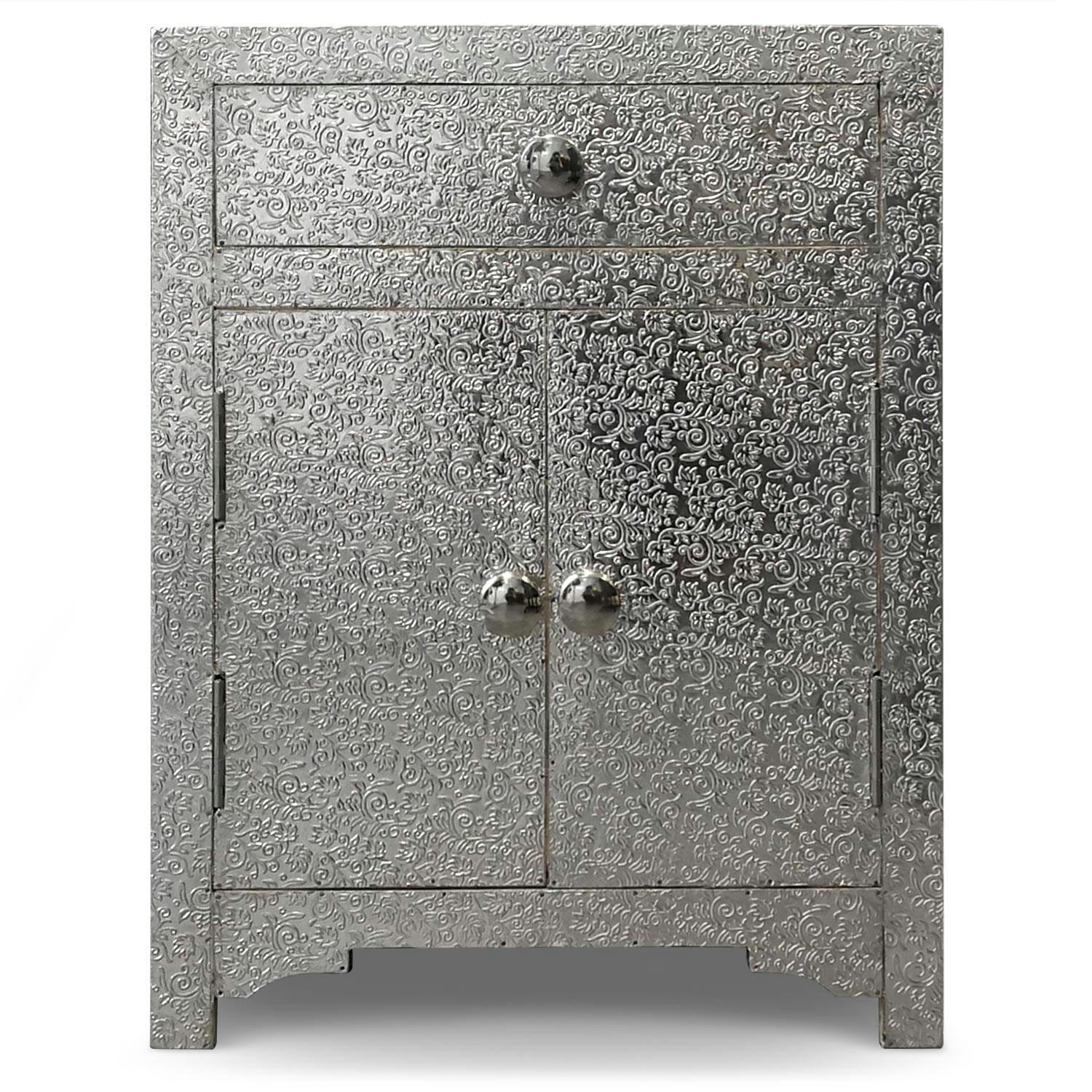 REVERIE - Table de chevet 1 tiroir argent