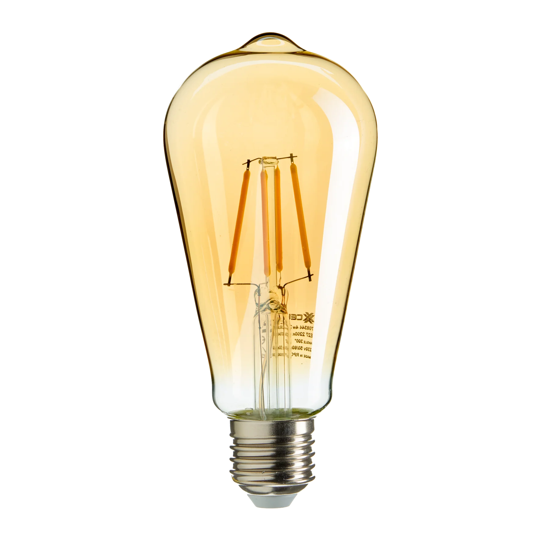 Ampoule LED POIRE AMBRÉ ST64 30W E27 lumière chaude jaune 14 x 6 cm