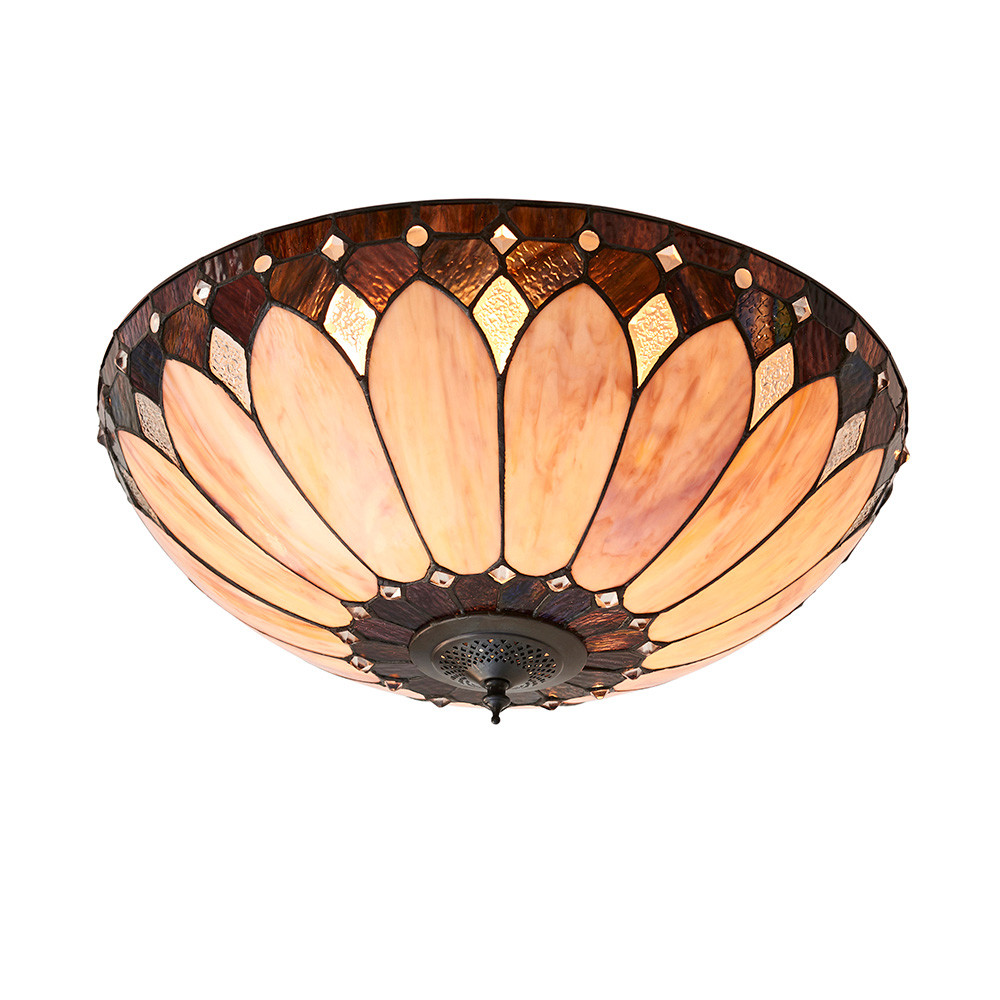 Plafon BROOKLYN witrażowy brązowy 2xE27x20W wym:22x50x50cm IP20 Tiffany