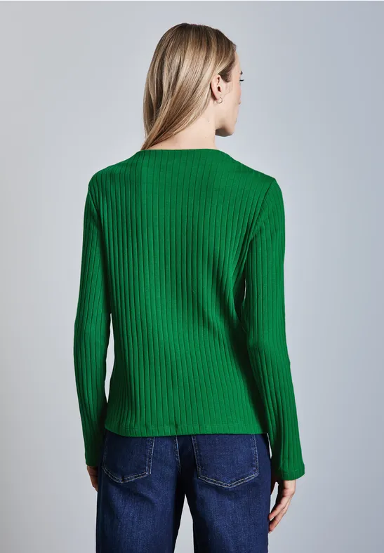 Langarmshirt mit Knopfdetail