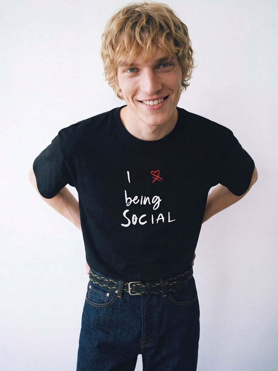 T-shirt with slogan print in organic cotton