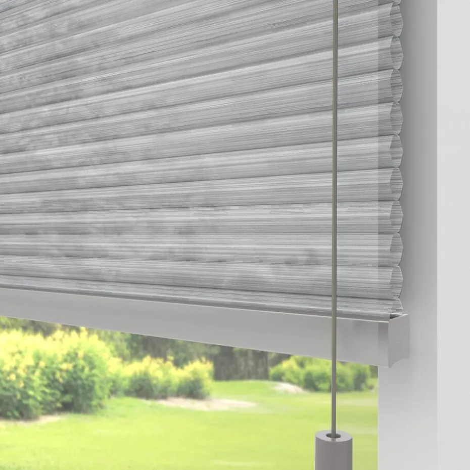 Kwantum Plisségordijnen | Fenstr Dubbel Plissé Ezra  Lichtdoorlatend LichtGrijs