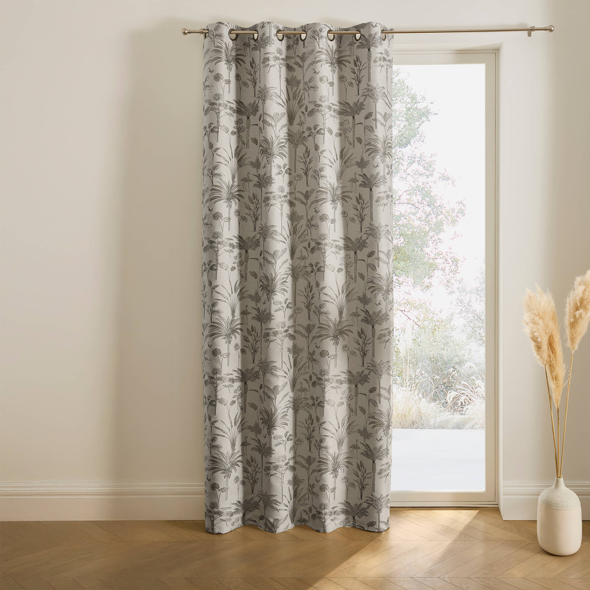 Rideau jacquard motif palmiers