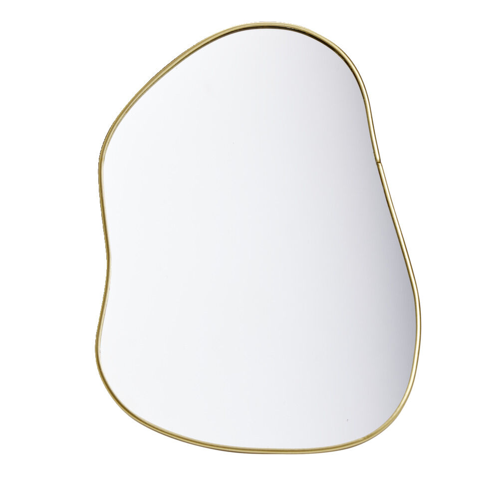 Miroir forme organique contour doré 15x20cm
