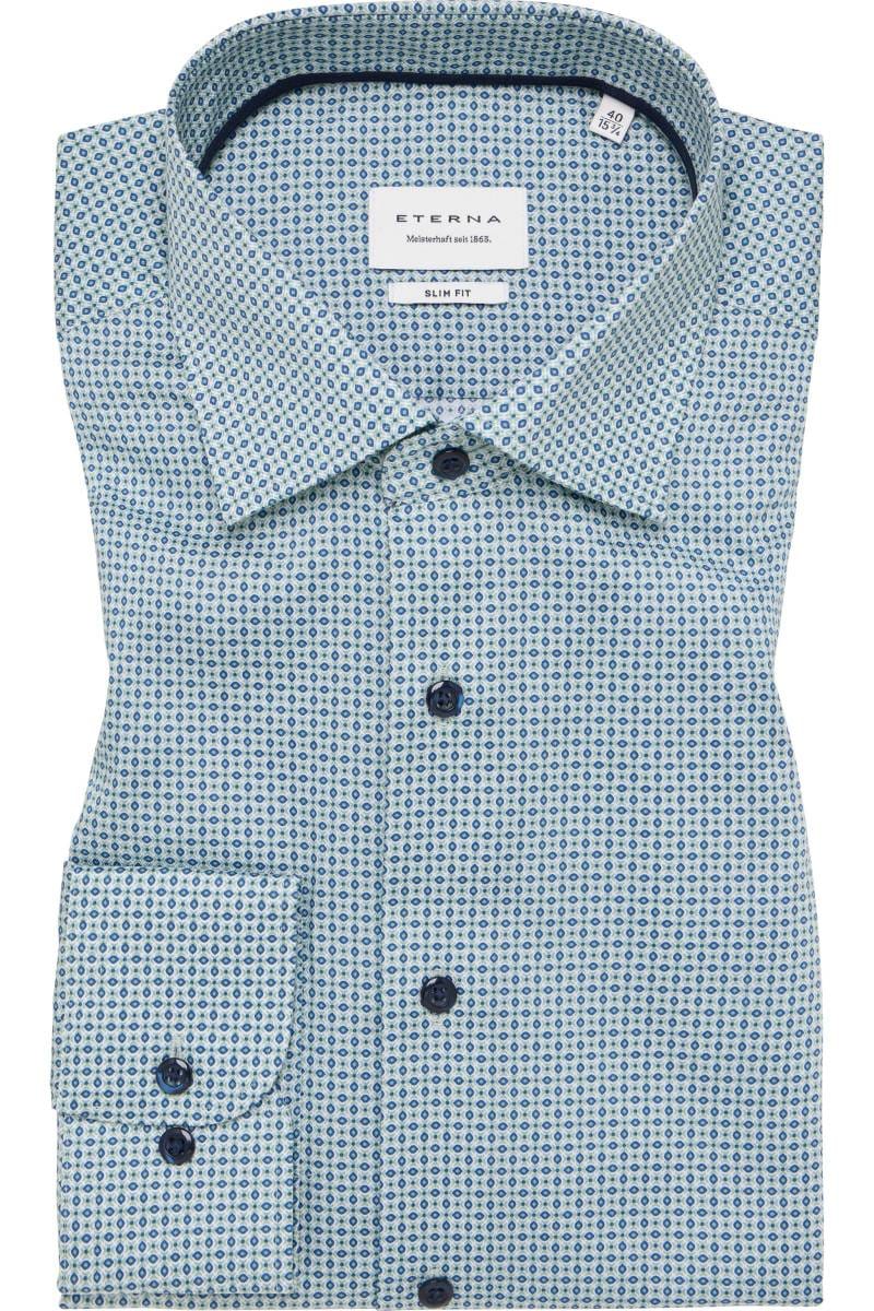 ETERNA Slim Fit Hemd hellgrün, Bedruckt