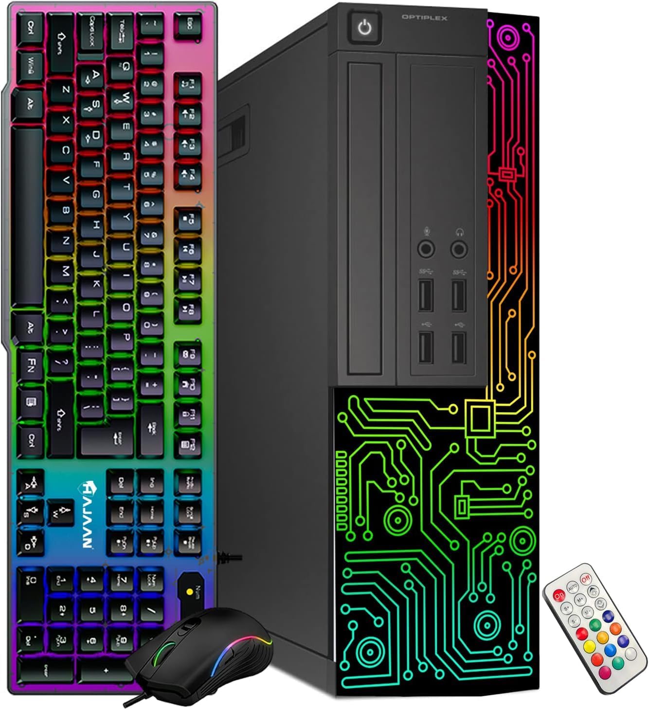 Dell Gaming OptiPlex Desktop RGB Computer PC  Intel Core i7  GeForce GT 1030 2GB GDDR5  16GB RAM  512GB SSD  24 Inch HDMI Monitor  Keyboard Mouse and Headset  WiFi  W11 Pro (Renewed)