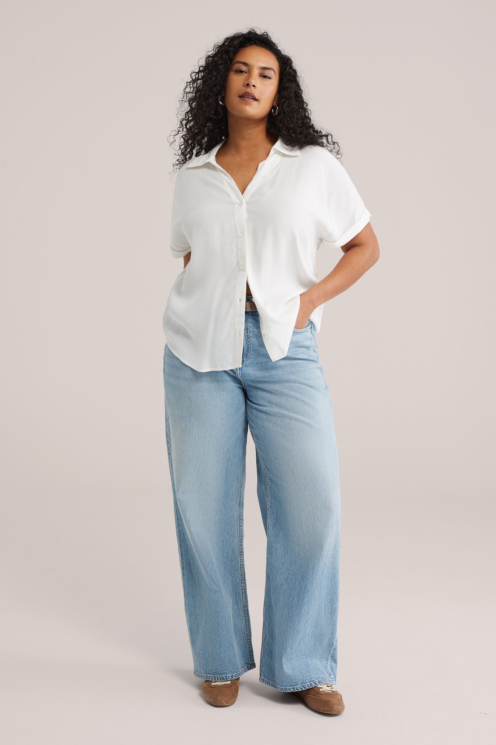 Dames blouse met structuur - Curve