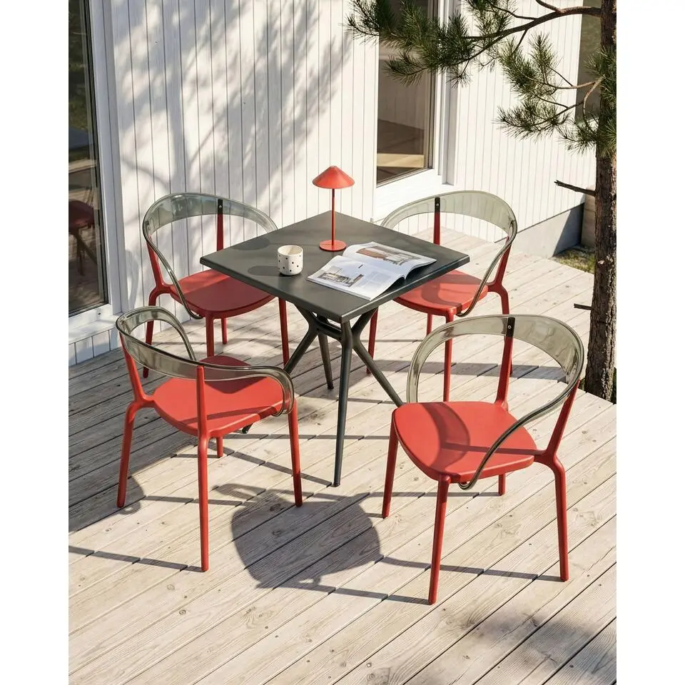 MALEVIZI - Tuinstoel set van 4 - Rood - Kunststof