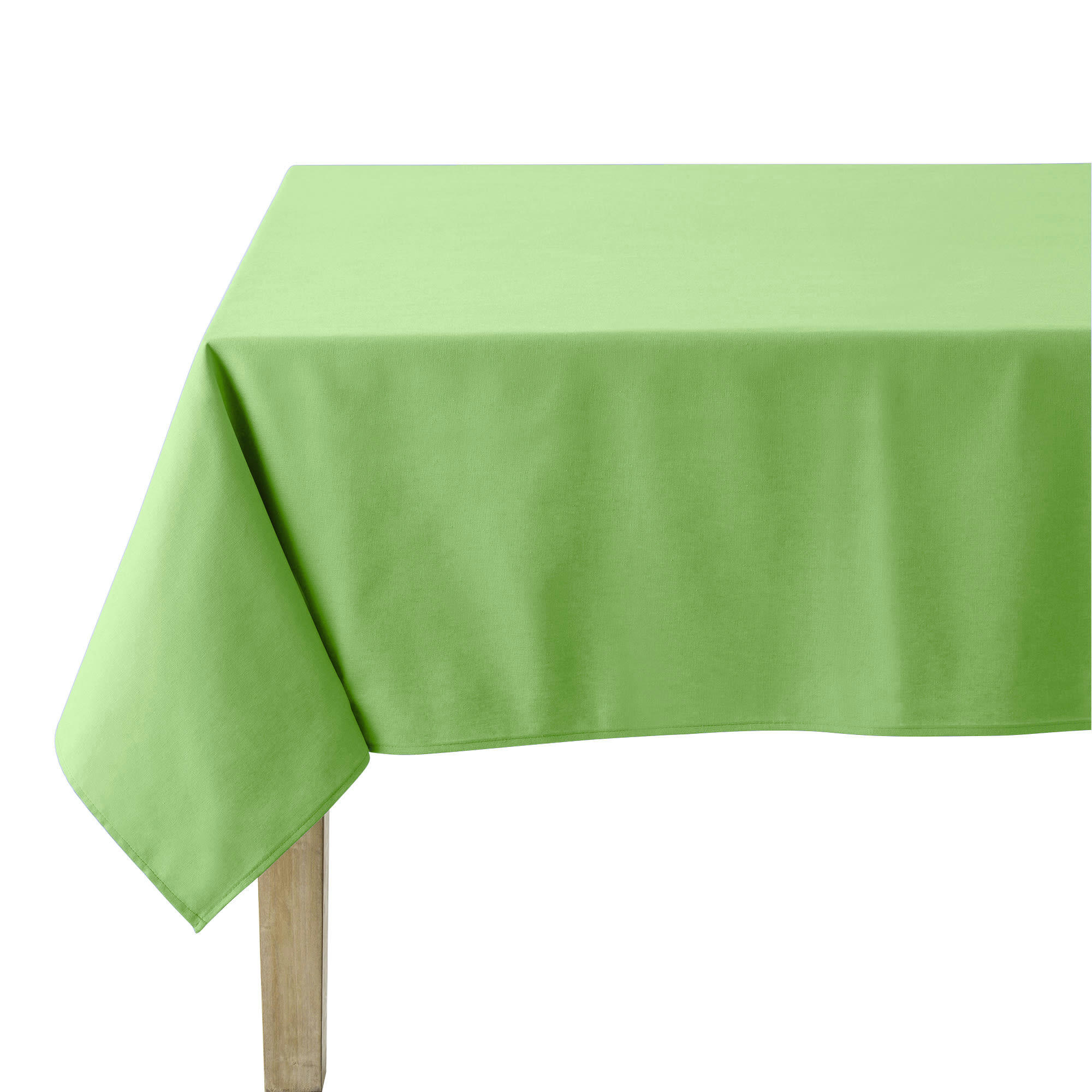 CAMBRAI - Nappe en coton traitee teflon brocoli 180 x 300