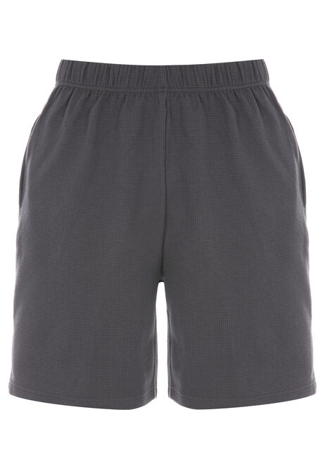 Mens Charcoal Waffle Textured Short Pyjama Set