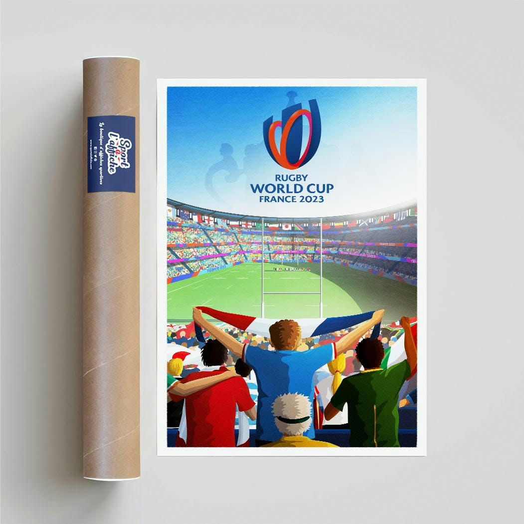 RUGBY - Affiche Coupe du Monde de Rugby 2023 30x40 cm