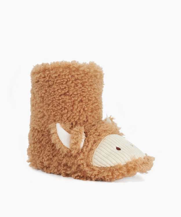 Wowlander Tan - Fluffy Slipper Boots