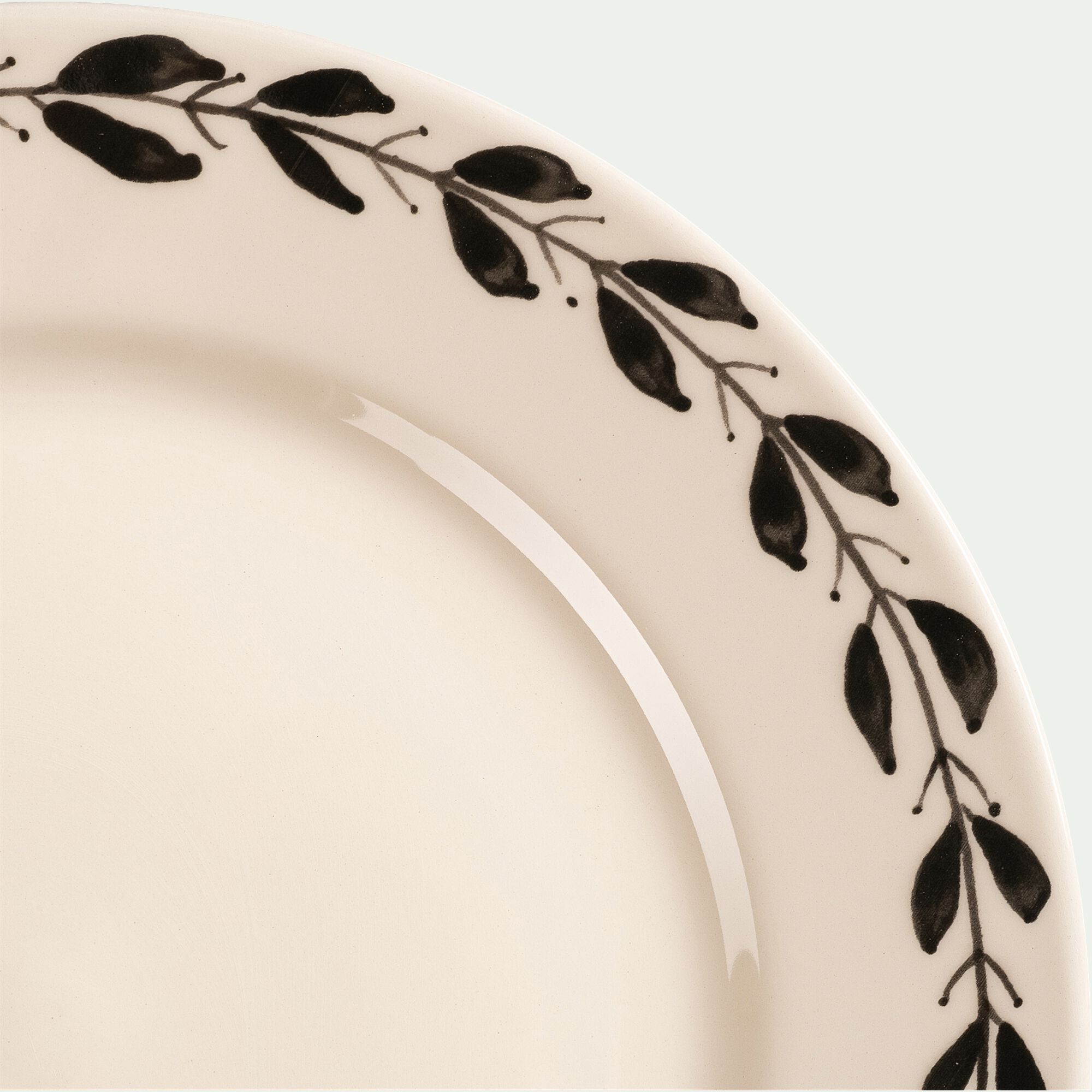 KISSOS - Assiette à dessert en faïence D22cm - blanc