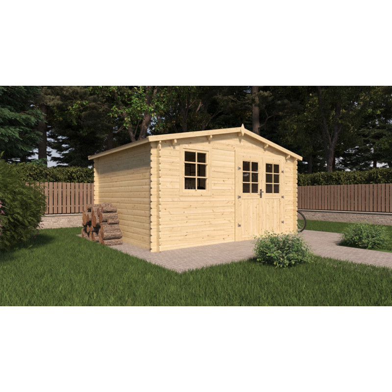 Abri de jardin en bois Vallo 28 mm 4,08 x 4,04 m CERLAND