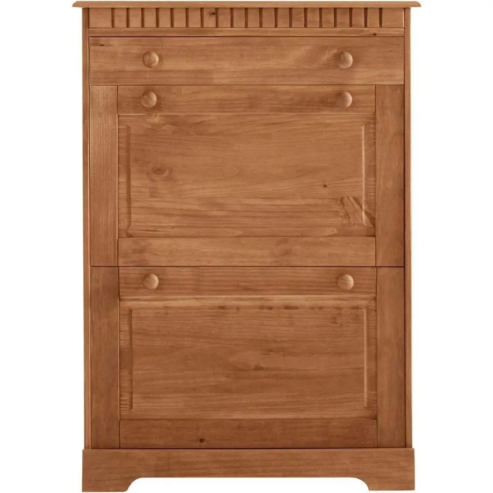 Lisa - Schoenkast met 2 kleppen en 1 lade in natuurlijk grenen