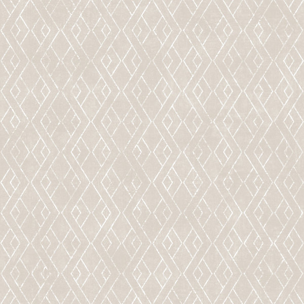 Papier peint vinyle intissé Kohev GoodHome géométrique beige L. 10,05m x l. 0,53m