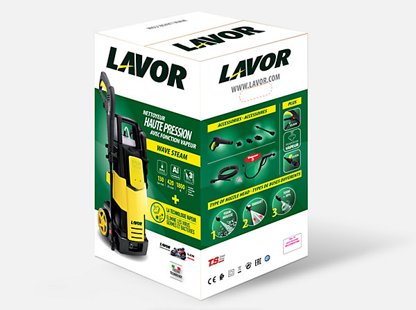 Nettoyeur haute pression vapeur Lavorwash 1800W 130 bar Wave Stream