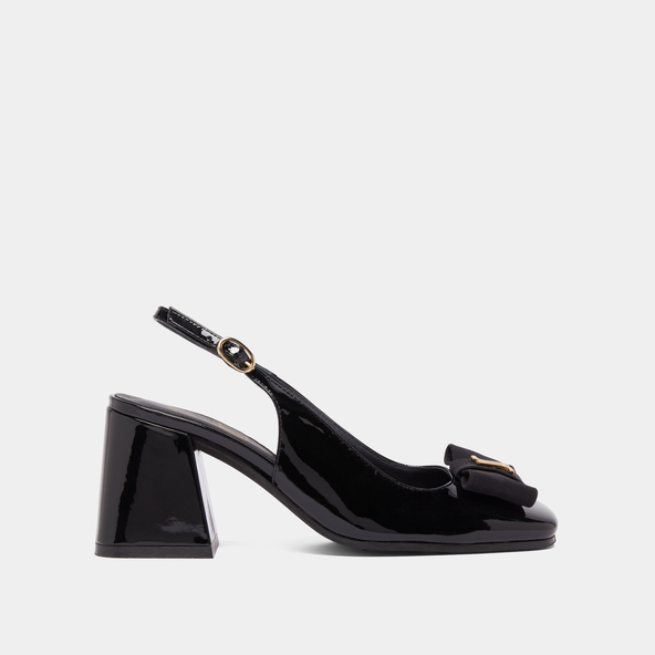 Slingbacks à talonsen vernis noir | RELISE
