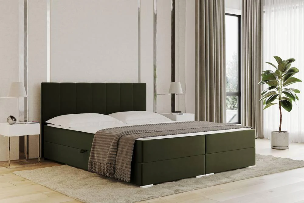 Boxspring Jaya 140x200 cm fluweel met opbergruimte