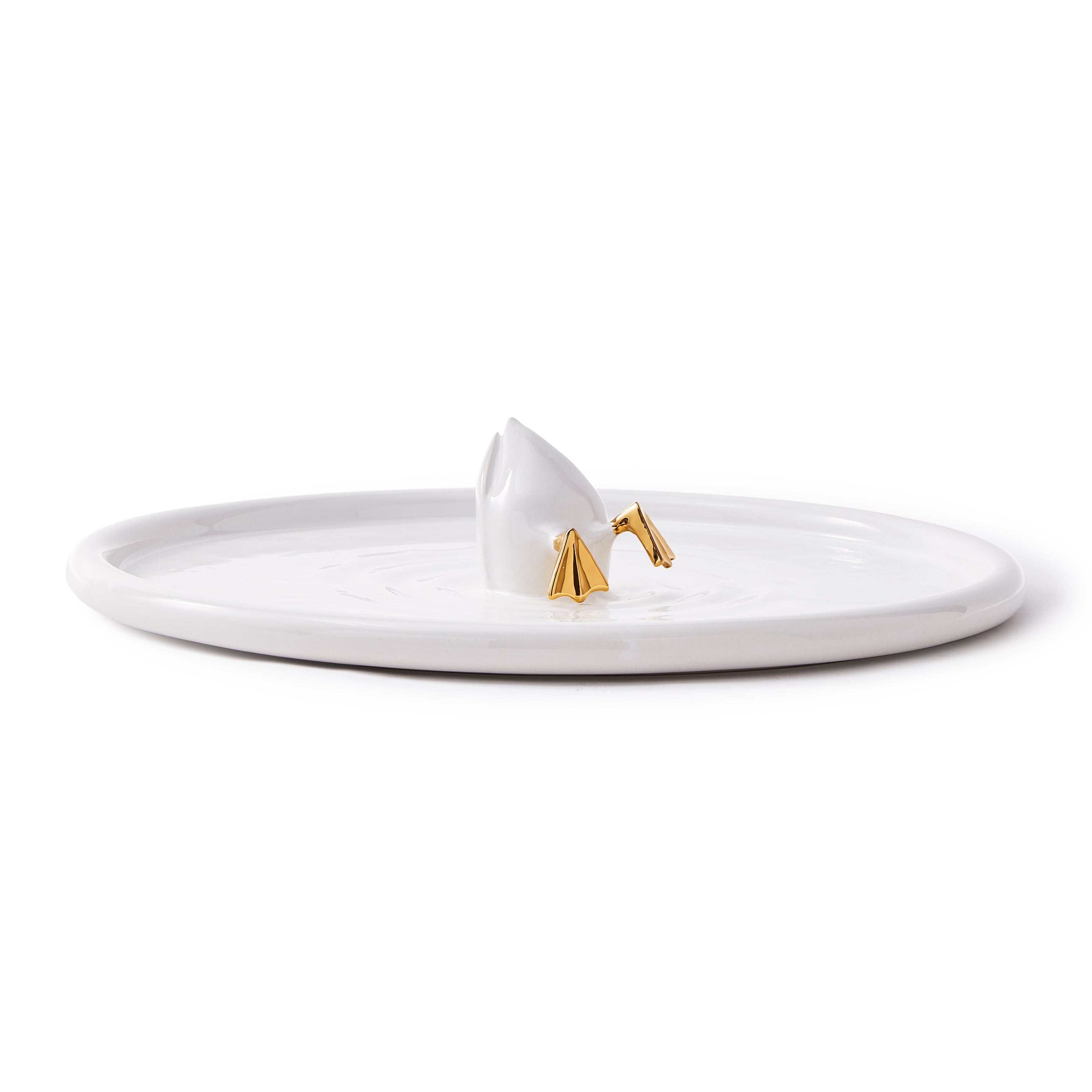 POLSPOTTEN Diving Duck Dienblad Ø 40 cm - Wit