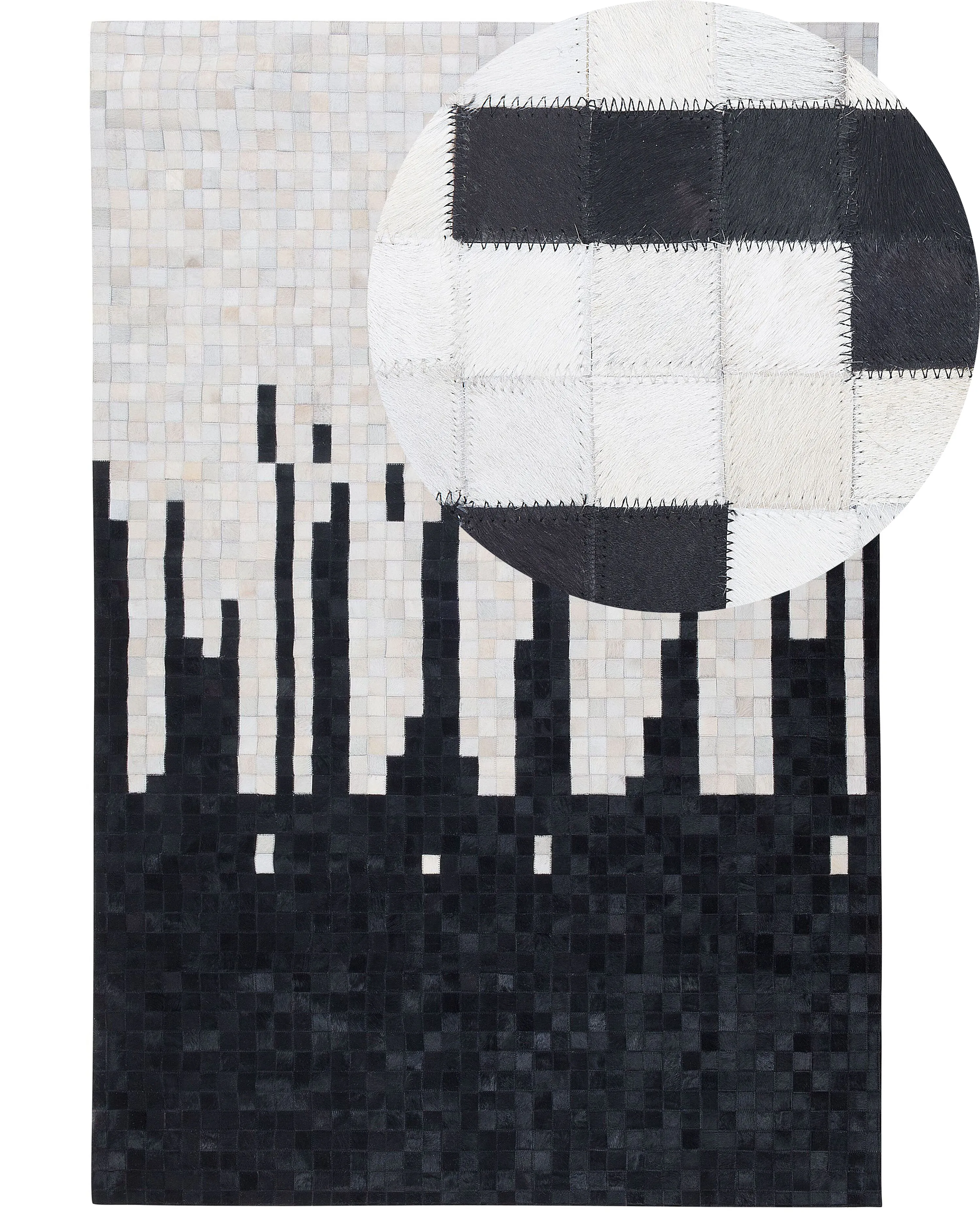 Rug BOLU Black 160 x 230 cm Leather
