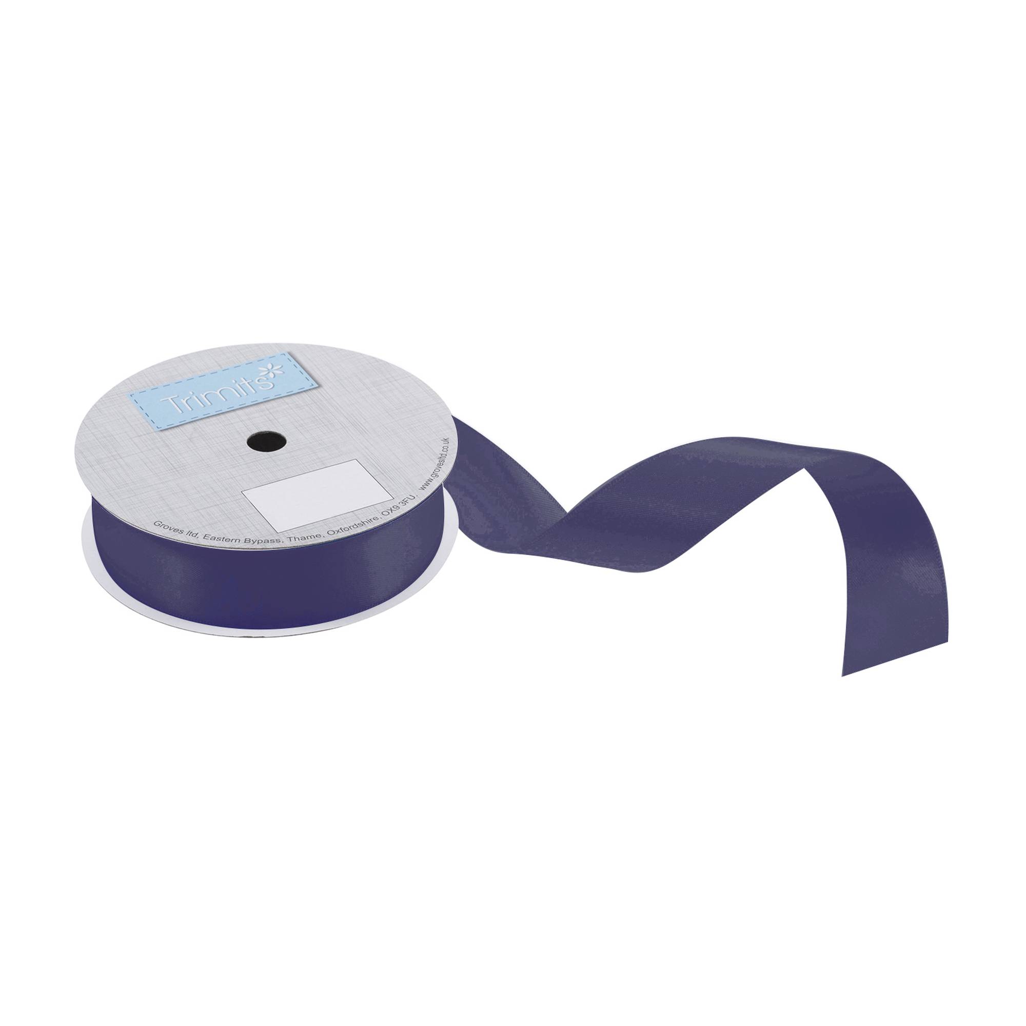 Trimits Navy Double-Faced Satin Ribbon by the Metre 25mm