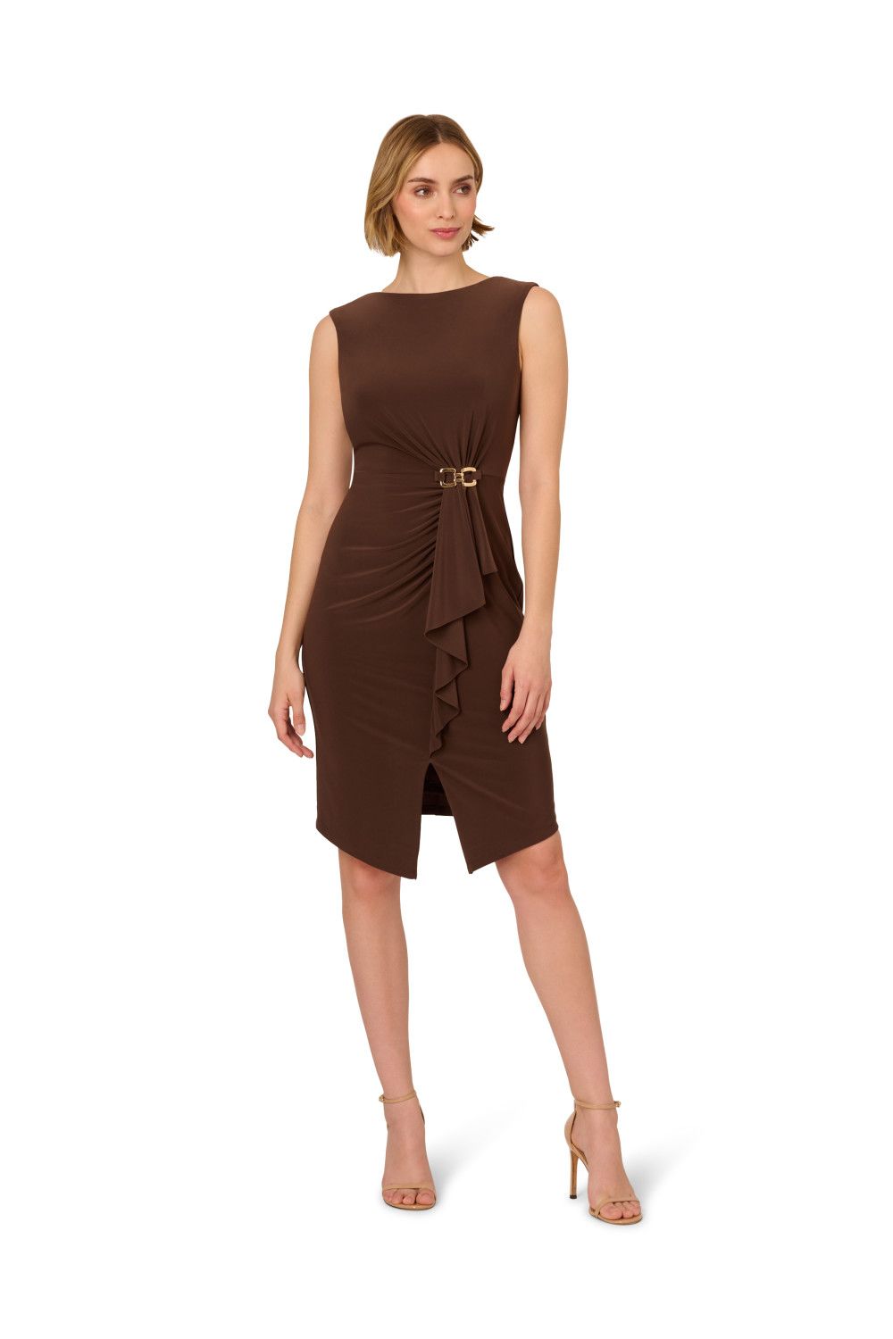 Adrianna Papell Jersey Buckle Sheath Dress