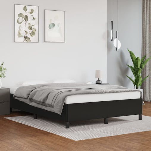 NNEVL Bed Frame Black 152x203 cm Queen Faux Leather