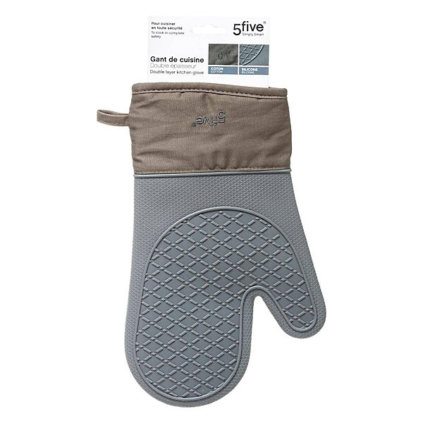 Gant de cuisine silicone et coton Gris - 5Five