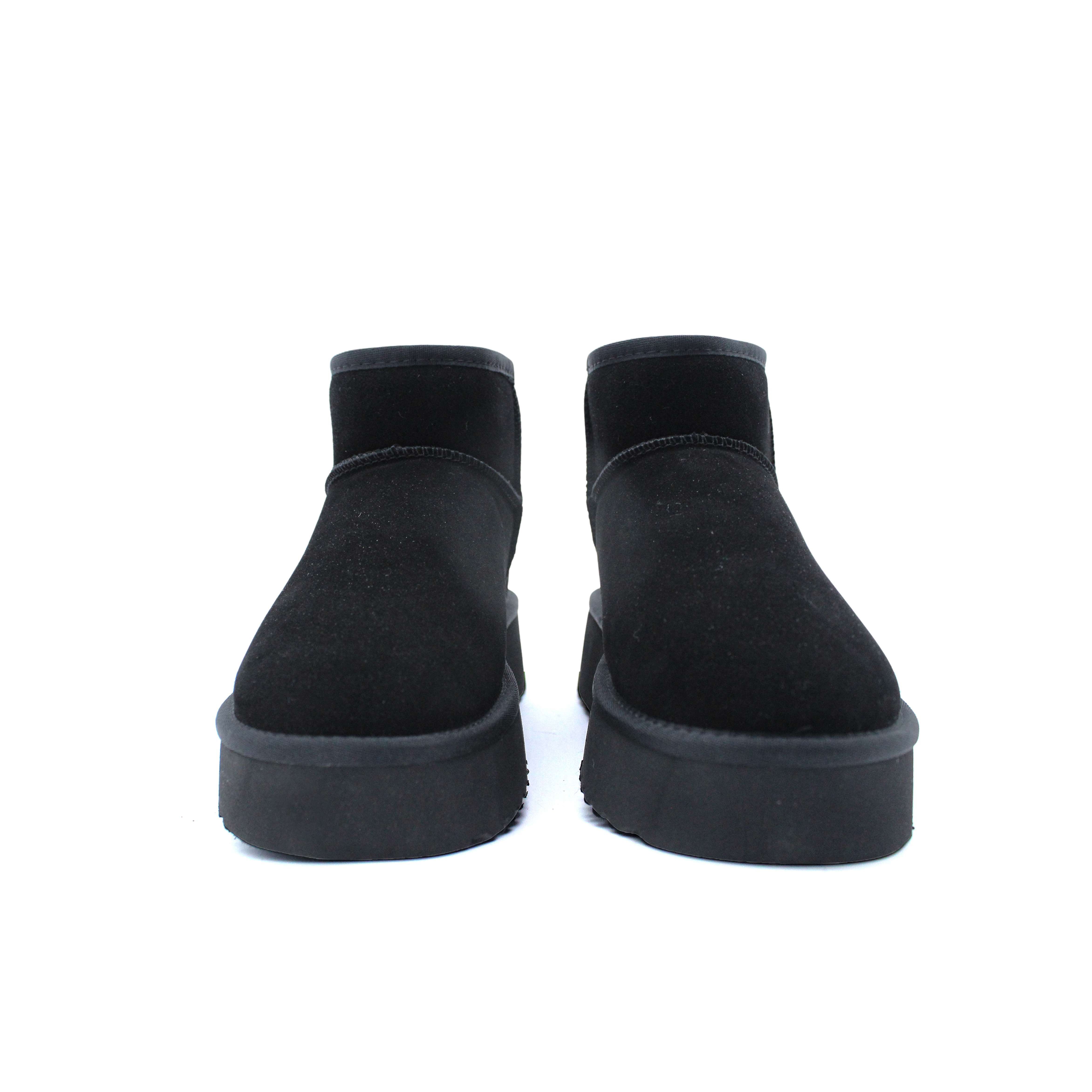 Kitise Genuine Suede Leather Flatform Comfort Ankle Boots
