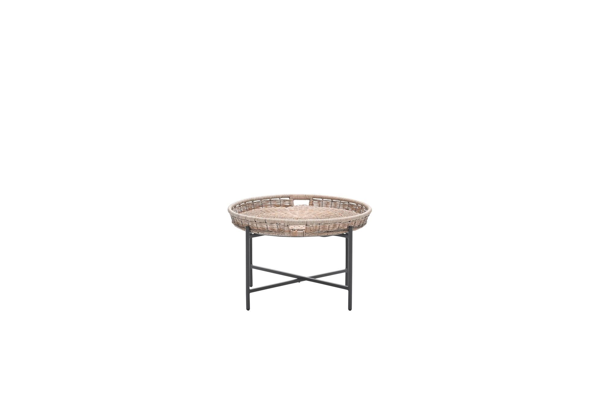 Benidorm bijzettafel - diameter 70xH40 cm - c. black - natural