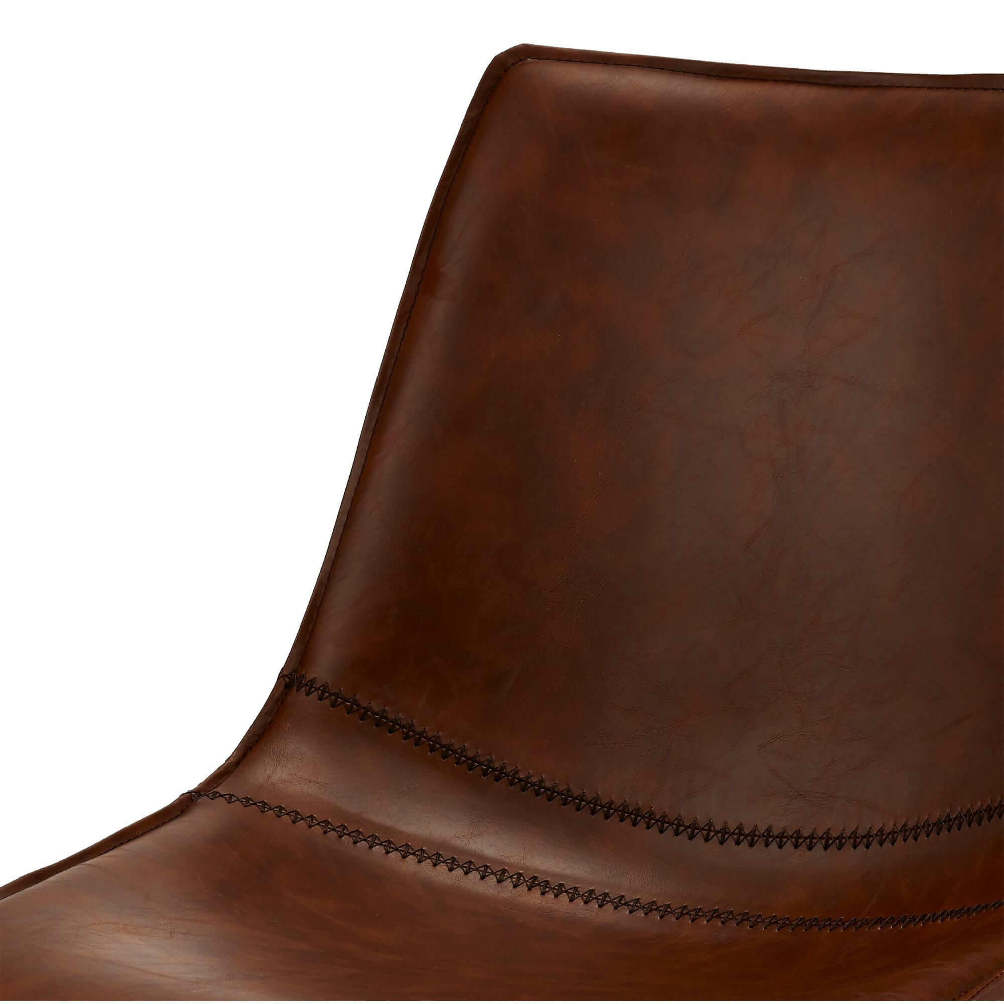 ISABEL - Lot de 2 chaises en simili marron clair