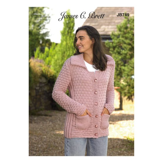 James C Brett Chunky Jacket Pattern JB749