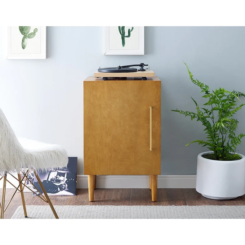 Crosley Everett Record Player Stand In Acorn Finish