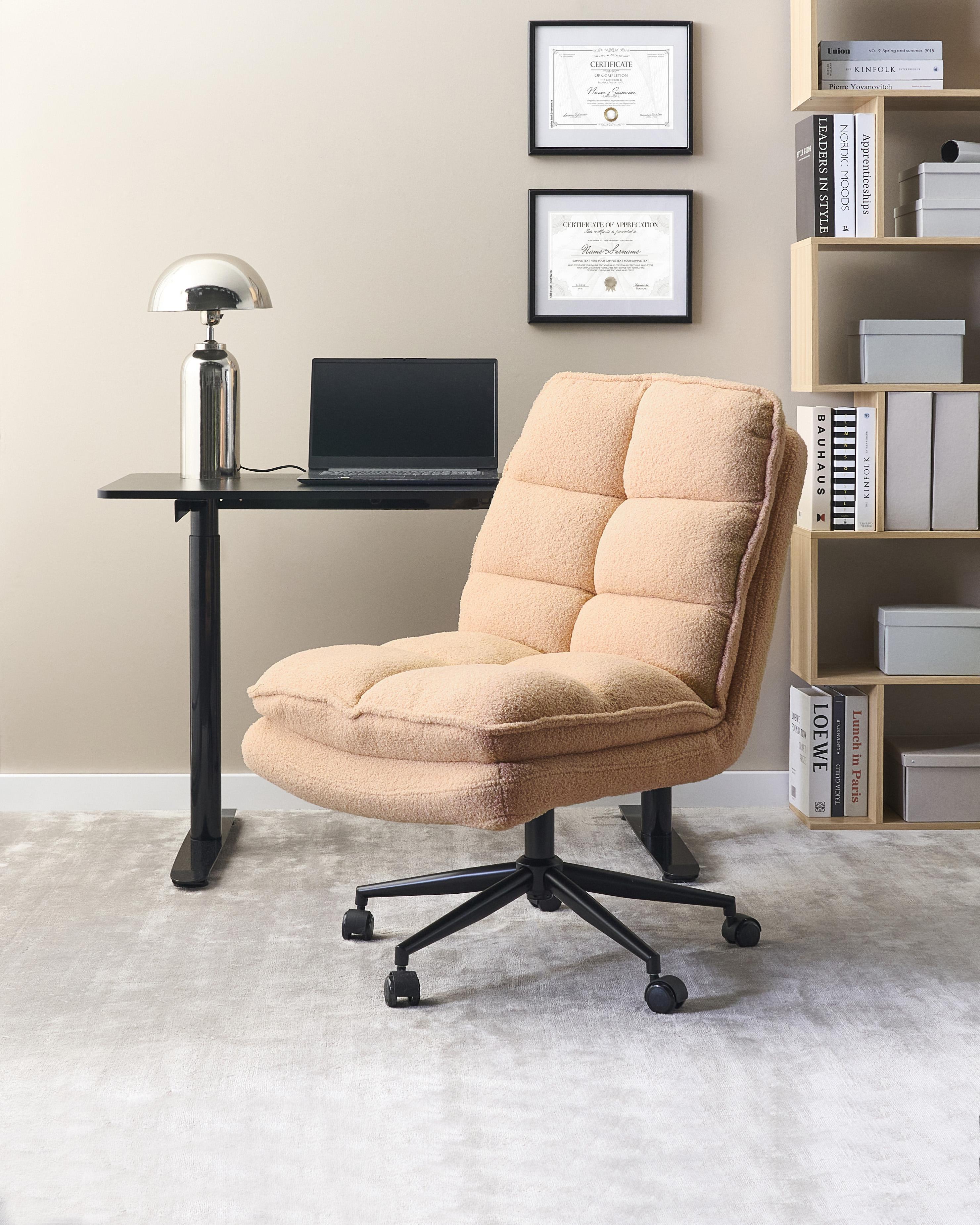 Office Chair ADDISON Boucle Peach Pink
