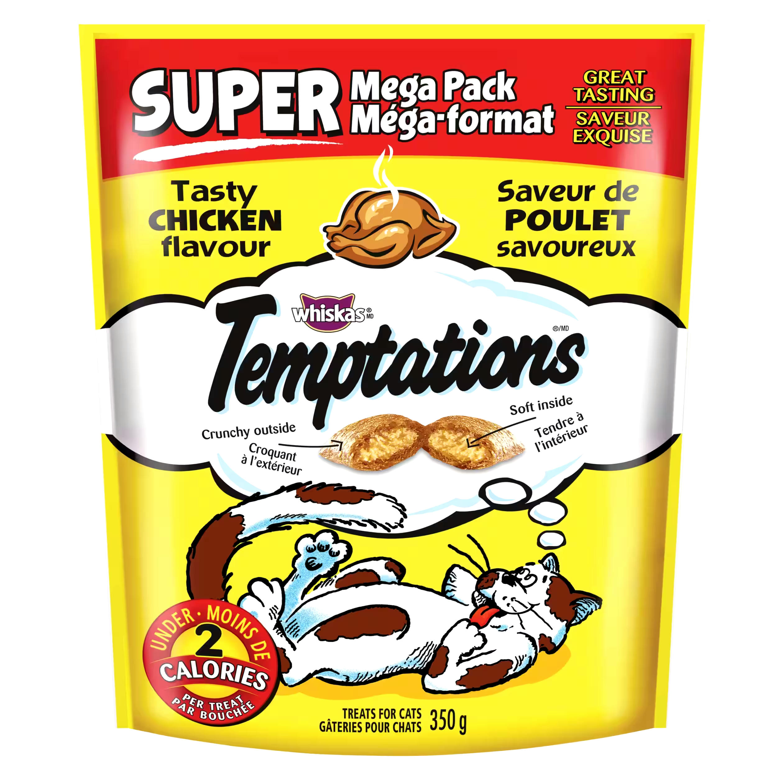 Whiskas TemPtations Tasty Chicken Flavour SuPer Mega Pack Classic Cat Treats, 350-g