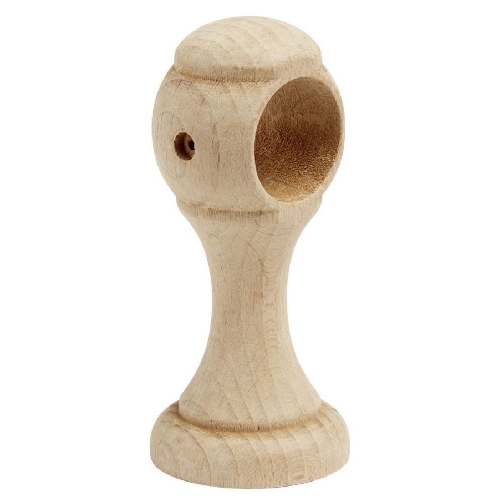 Support de tringle moyen à oeil en bois naturel Ø28mm