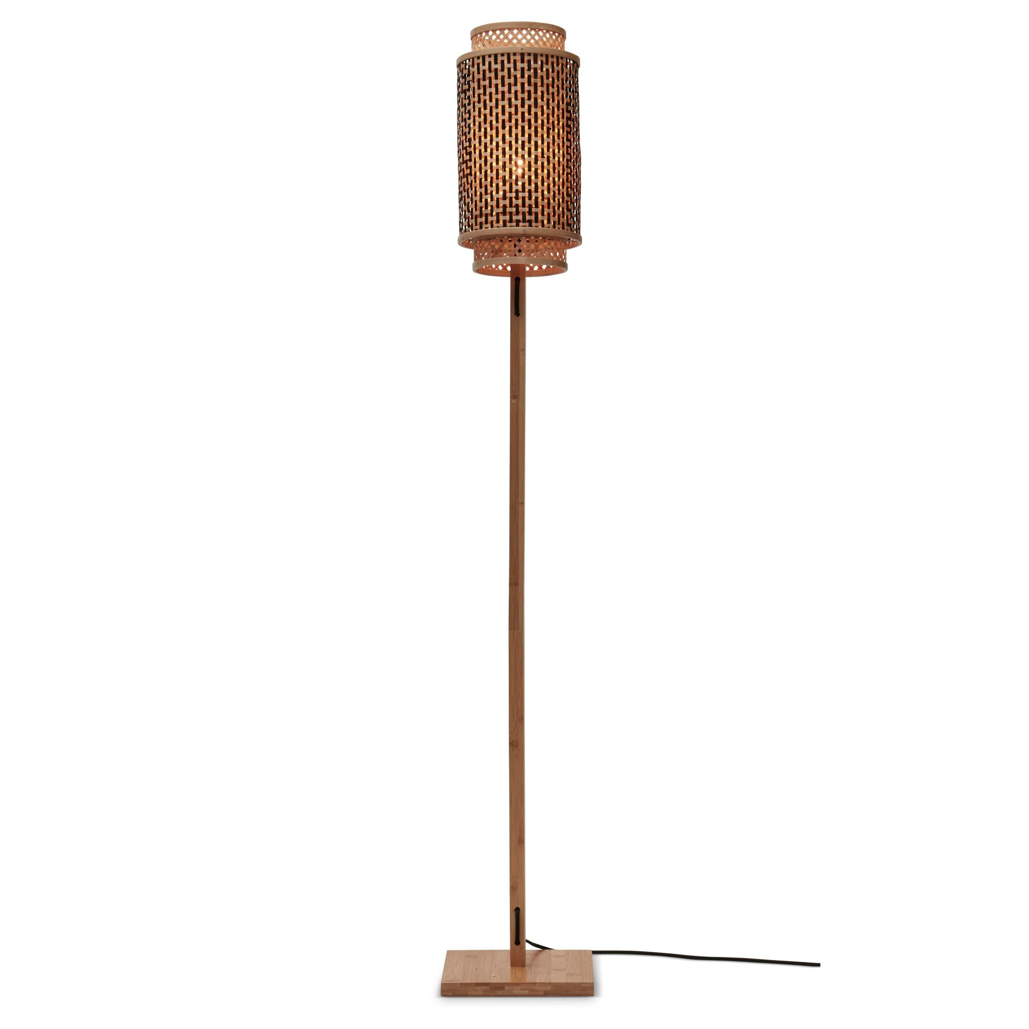 GOOD&MOJO vloerlamp Bhutan - bruin - Ø25cm