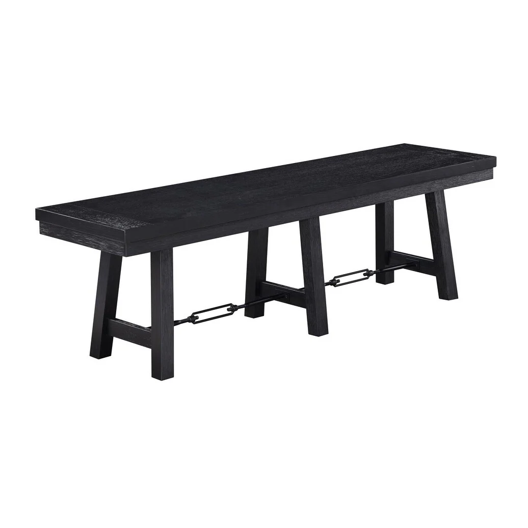 Yesler Black Trestle Dining Bench