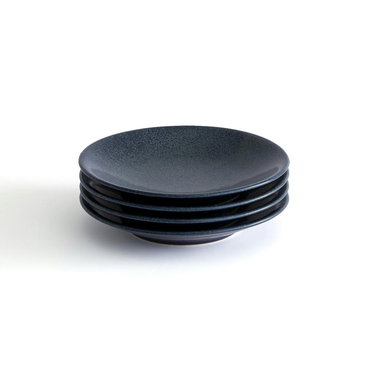 Lot de 4 assiettes à dessert grès émaillé, Preto